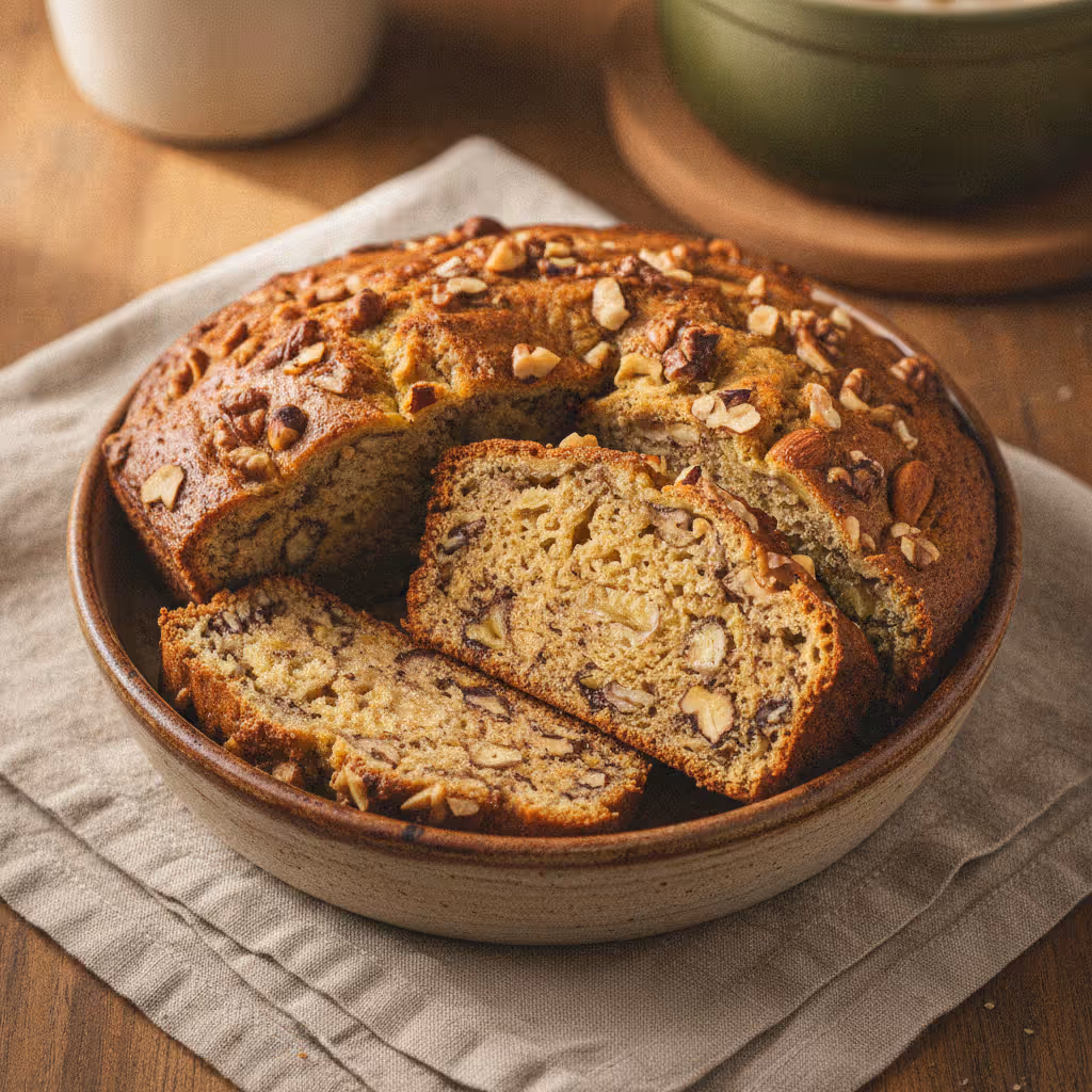 Banana bread aux noix, prêt à servir