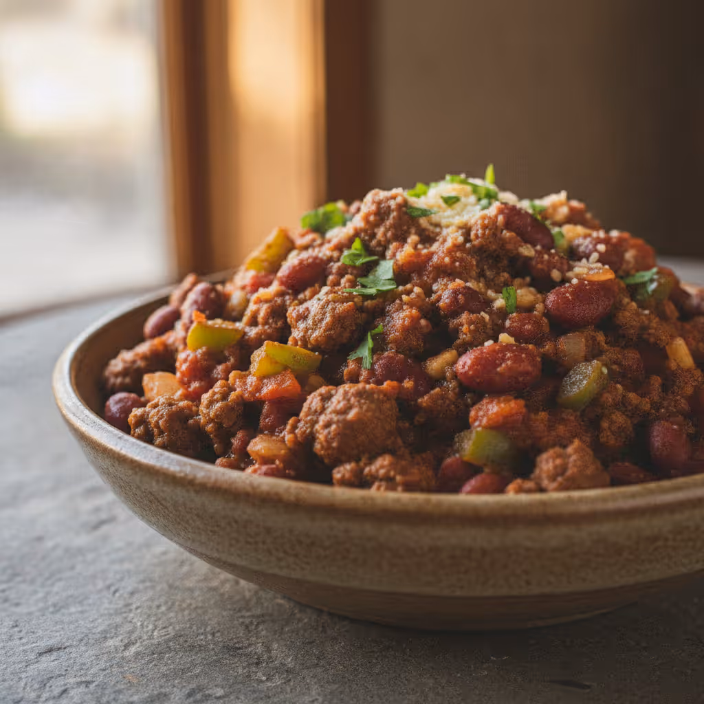 Chili con carne, prêt à servir