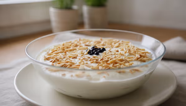 Crème au fromage blanc, baies et amandes
